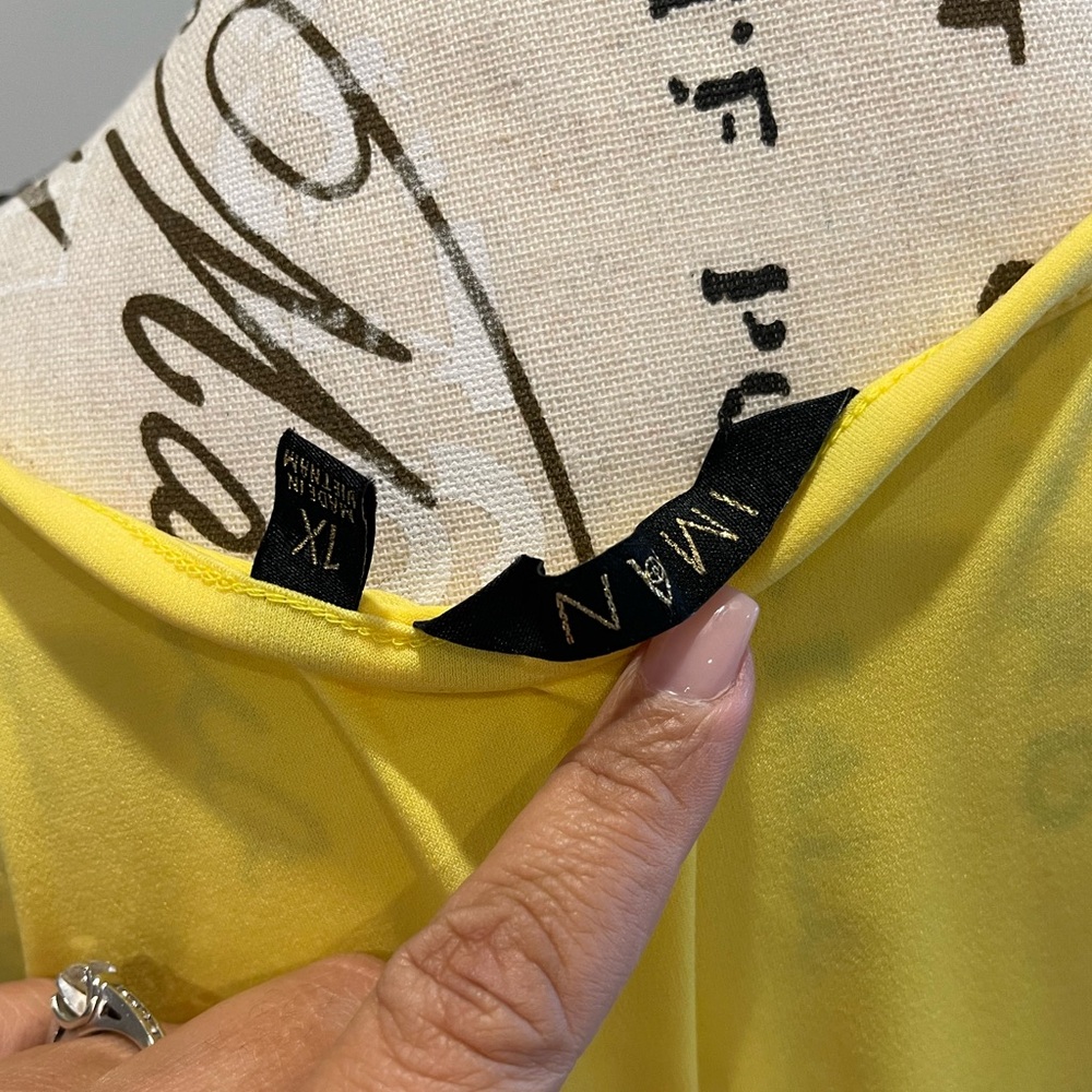 IMAN Yellow Short-Sleeve Tunic Top - Size 1X NWOT - Picture 3 of 3